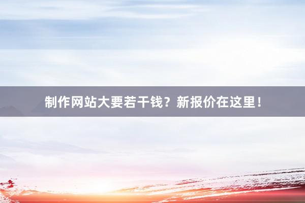 制作网站大要若干钱？新报价在这里！